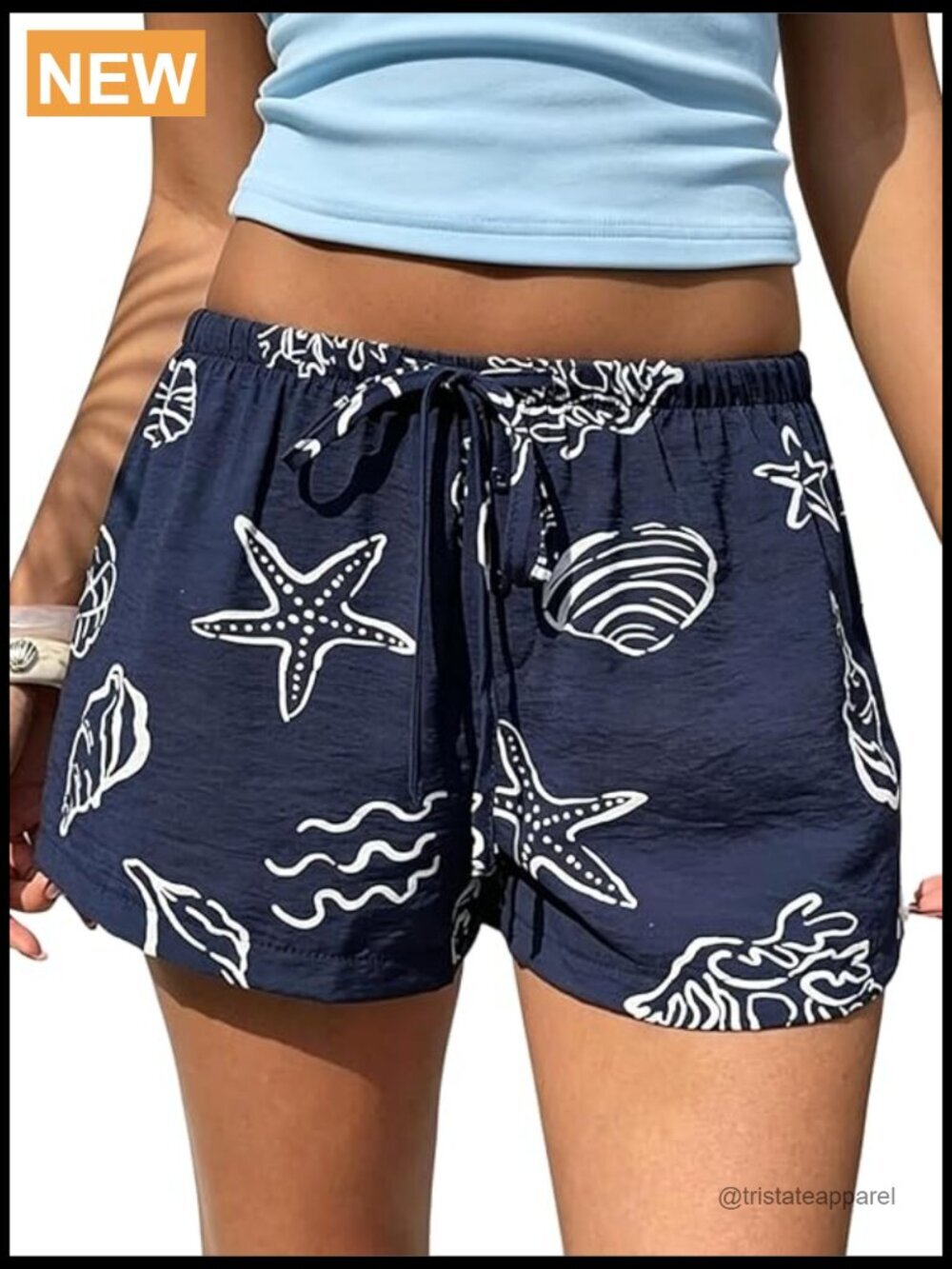 Graphic Print Drawstring Elastic Waist Wide Leg Beach Shorts Summer